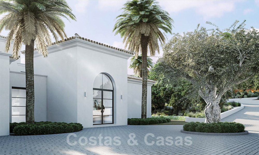 Perceel met project en vergunning voor een majestueuze, eigentijdse mediterrane luxevilla te koop met adembenemend zeezicht in het exclusieve Cascada de Camojan in Marbella 38058