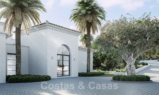 Perceel met project en vergunning voor een majestueuze, eigentijdse mediterrane luxevilla te koop met adembenemend zeezicht in het exclusieve Cascada de Camojan in Marbella 38058 
