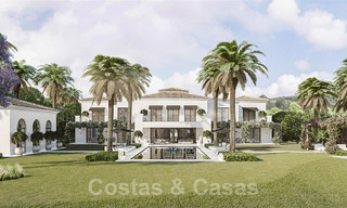 Perceel met project en vergunning voor een majestueuze, eigentijdse mediterrane luxevilla te koop met adembenemend zeezicht in het exclusieve Cascada de Camojan in Marbella 38059 
