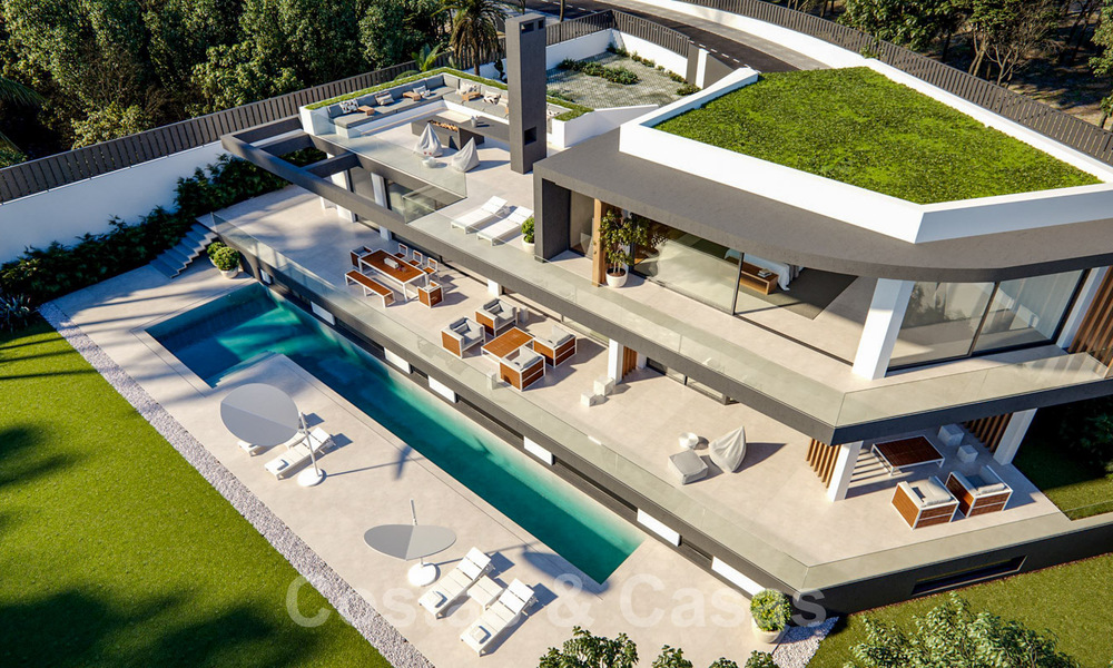 Spectaculaire, gloednieuwe designvilla met groendak te koop op de Golden Mile in Marbella 38781