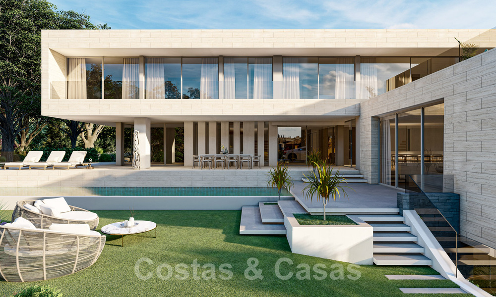 Modernistische Villa te koop, met zeezicht, omgeven door een prachtig, groen landschap in het exclusieve Cascada de Camojan, Golden Mile, Marbella 39630