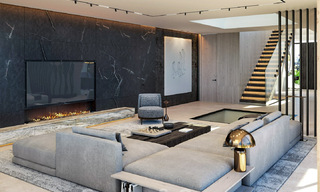 Moderne, architecturale villa met panoramisch zeezicht te koop in een vijfsterren golfresort in Marbella - Benahavis 39797 