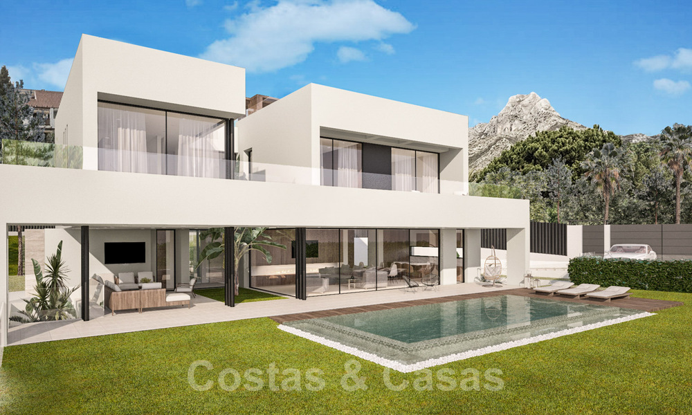 Moderne, eigentijdse nieuwbouwvilla´s te koop met zeezicht in het hart van de Golden Mile, Marbella 40347