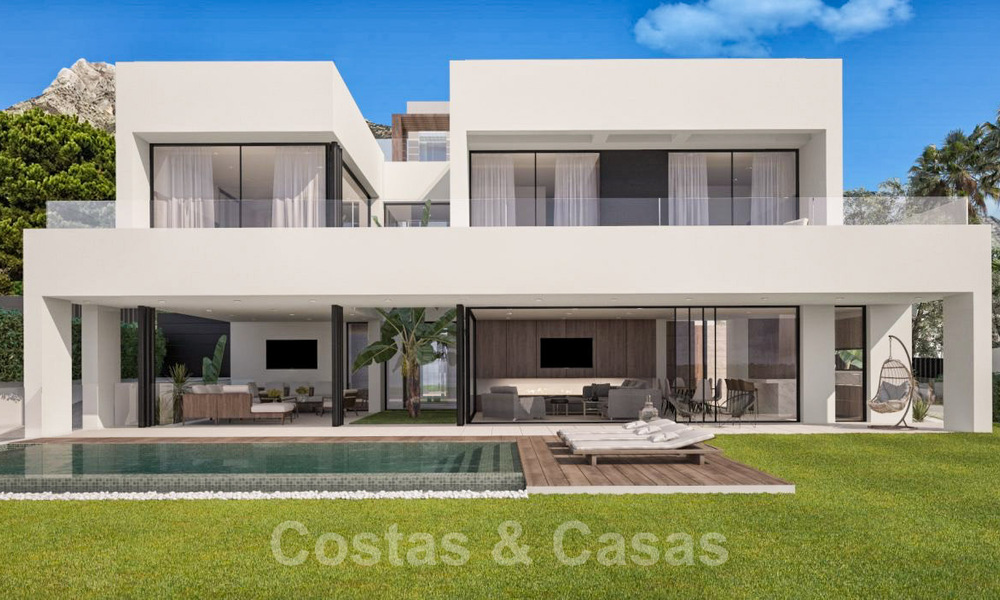 Moderne, eigentijdse nieuwbouwvilla´s te koop met zeezicht in het hart van de Golden Mile, Marbella 40348