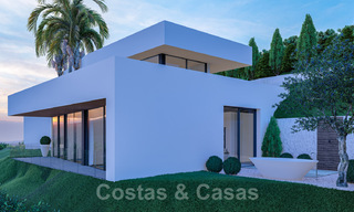 Moderne villa te koop in een natuurlijke omgeving, met panoramisch uitzicht op de vallei en de zee, in een gated resort in Benahavis - Marbella 40510 