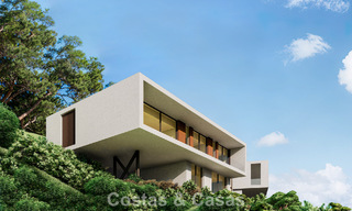 Moderne villa te koop in een natuurlijke omgeving, met panoramisch uitzicht op de vallei en de zee, in een gated resort in Benahavis - Marbella 778056 