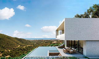 Moderne villa te koop in een natuurlijke omgeving, met panoramisch uitzicht op de vallei en de zee, in een gated resort in Benahavis - Marbella 778059 