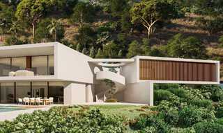 Moderne villa te koop in een natuurlijke omgeving, met panoramisch uitzicht op de vallei en de zee, in een gated resort in Benahavis - Marbella 778062 