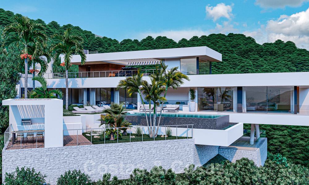 Innovatieve nieuwbouwvilla te koop, passend in de geweldige natuurlijke omgeving, unieke kijk op het berglandschap en de Middellandse Zee, in een gated resort in Benahavis - Marbella 40533