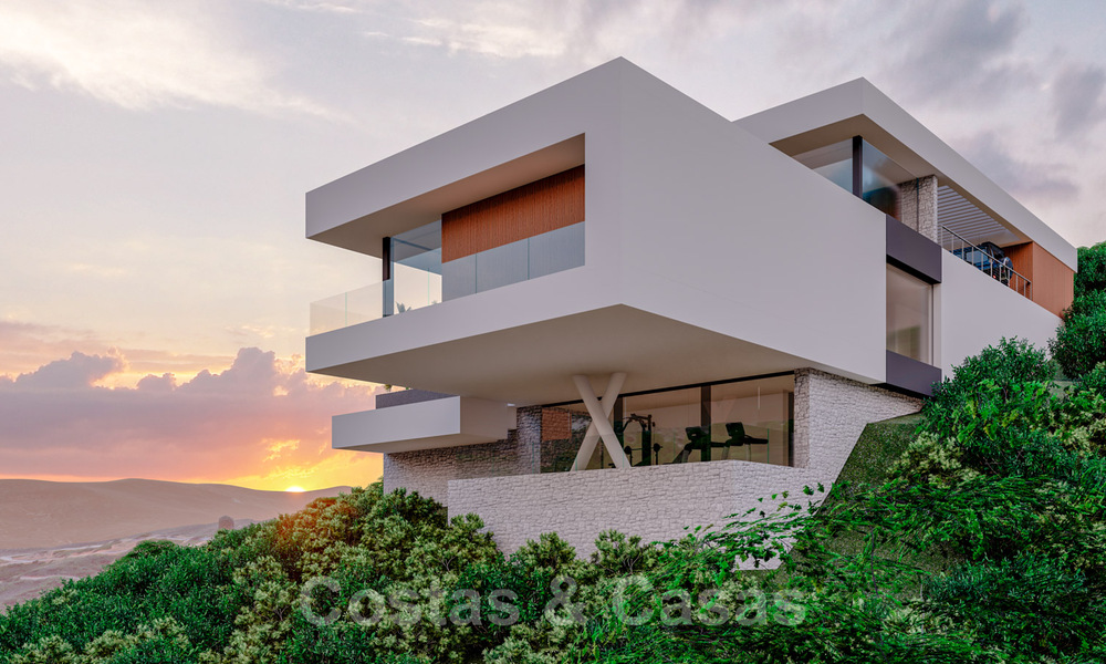 Innovatieve nieuwbouwvilla te koop, passend in de geweldige natuurlijke omgeving, unieke kijk op het berglandschap en de Middellandse Zee, in een gated resort in Benahavis - Marbella 40536