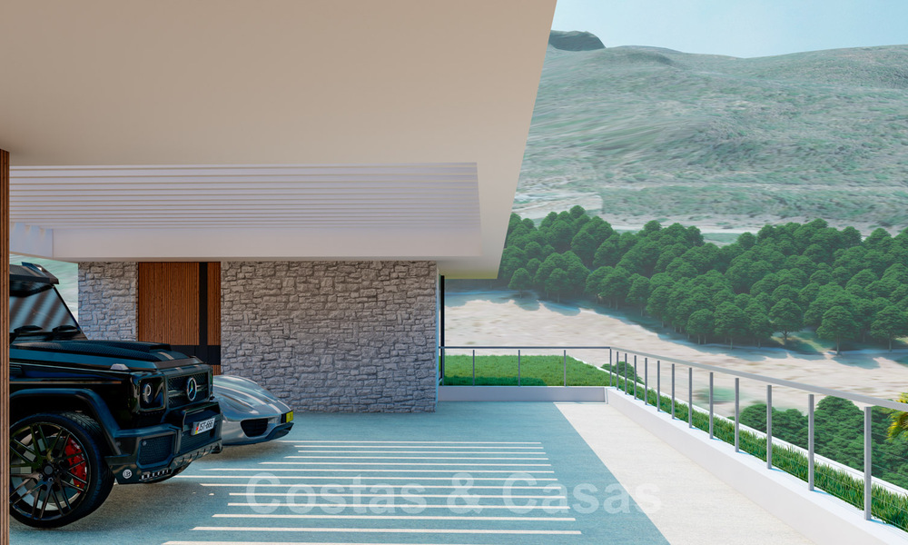 Innovatieve nieuwbouwvilla te koop, passend in de geweldige natuurlijke omgeving, unieke kijk op het berglandschap en de Middellandse Zee, in een gated resort in Benahavis - Marbella 40537