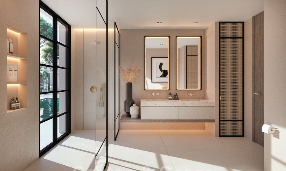 Mondaine, luxueuze villa te koop in eigentijdse stijl, op loopafstand van alle voorzieningen en de stranden van de Golden Mile, Marbella 43157