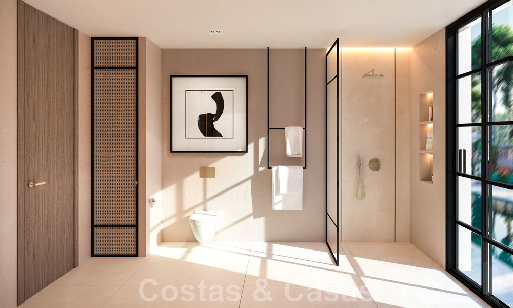 Mondaine, luxueuze villa te koop in eigentijdse stijl, op loopafstand van alle voorzieningen en de stranden van de Golden Mile, Marbella 43205