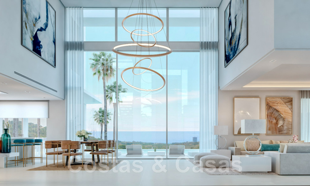 Nieuwe, modernistische luxevilla’s te koop, met veel privacy en zeezicht, in een gated community gelegen in de heuvels van Marbella 43376
