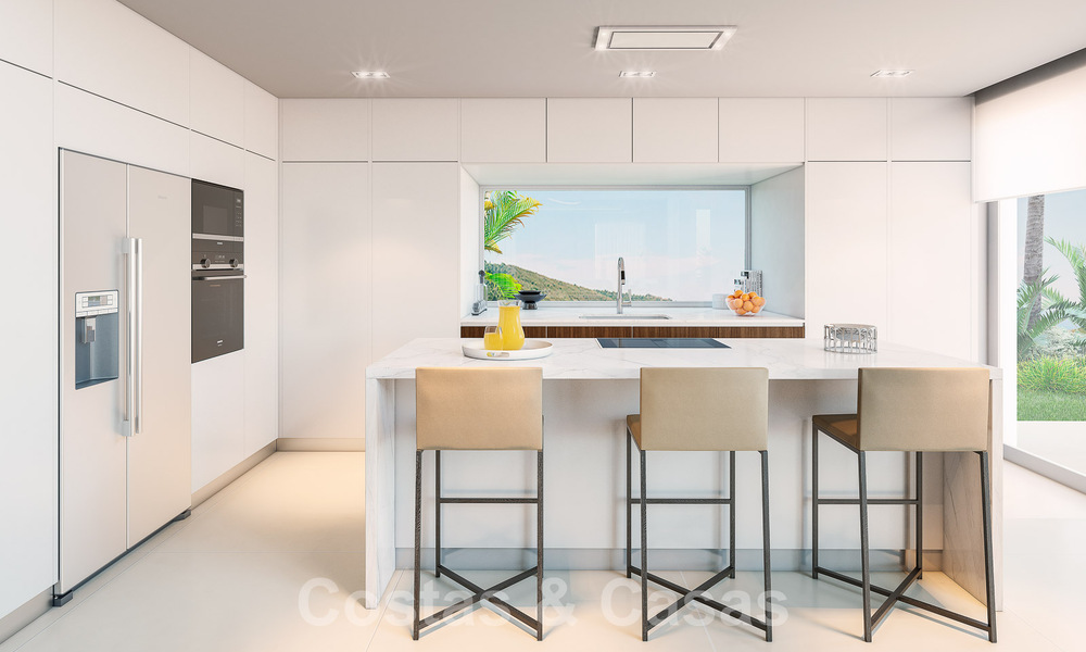 Nieuwe, modernistische luxevilla’s te koop, met veel privacy en zeezicht, in een gated community gelegen in de heuvels van Marbella 52434
