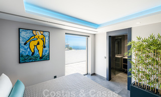 Avant-garde strandvilla in een strakke moderne stijl te koop, eerstelijnsstrand in Mijas Costa, Costa del Sol 44428 