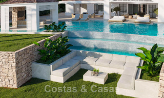 Statige, Mediterrane luxevilla te koop in Ibiza-stijl, gelegen in een hoogstaande villawijk in het hartje van Nueva Andalucia, Marbella 44621 