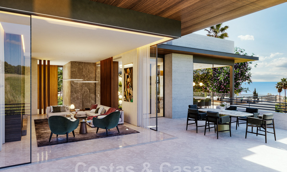 Nieuwe designvilla te koop met moderne architectuur en prachtig uitzicht op zee op de begeerde Golden Mile van Marbella 47110