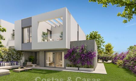 LAATSTE WONING! Nieuwe, designer rijhuizen te koop, op een steenworp van het strand in Elviria ten oosten van Marbella’s centrum 47342