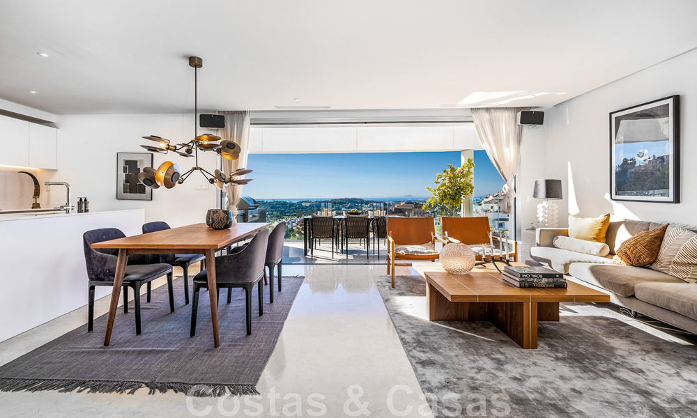 Instapklaar, modern penthouse te koop met open zeezicht in een modern complex in Nueva Andalucia, Marbella 47905