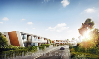 Schitterende show woning te koop in een nieuwbouwproject, bestaande uit halfvrijstaande villa’s met zeezicht in een luxueus resort Mijas, Costa del Sol 48600 