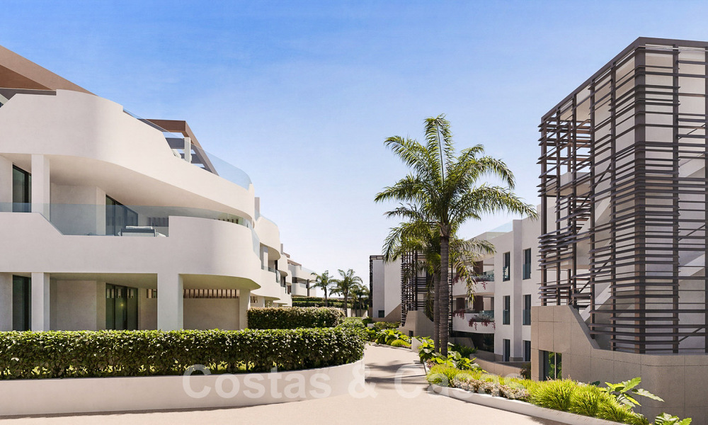 Nieuwe, luxueuze appartementen in eigentijdse stijl te koop met een ruim terras en panoramisch uitzicht op de New Golden Mile tussen Marbella en Estepona 50053