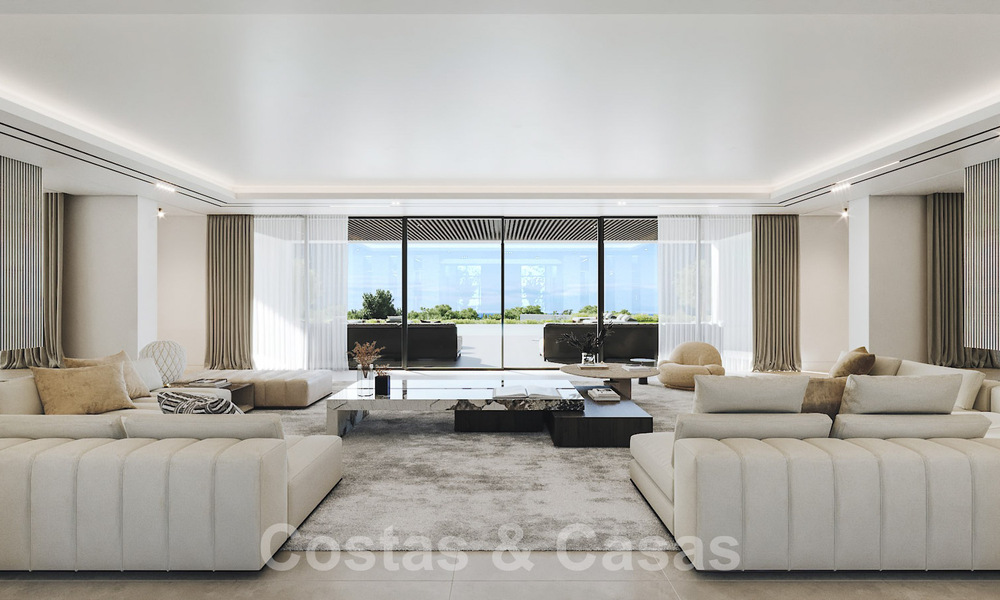 Indrukwekkende designervilla te koop, met open golf- en zeezicht, op loopafstand van de golfbaan van La Quinta Golf in Benahavis - Marbella 52631