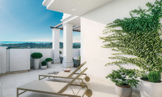 Hedendaagse appartementen in een Andalusische stijl te koop met panoramisch uitzicht naar zee toe in de golfvallei van Nueva Andalucia, Marbella 51634 