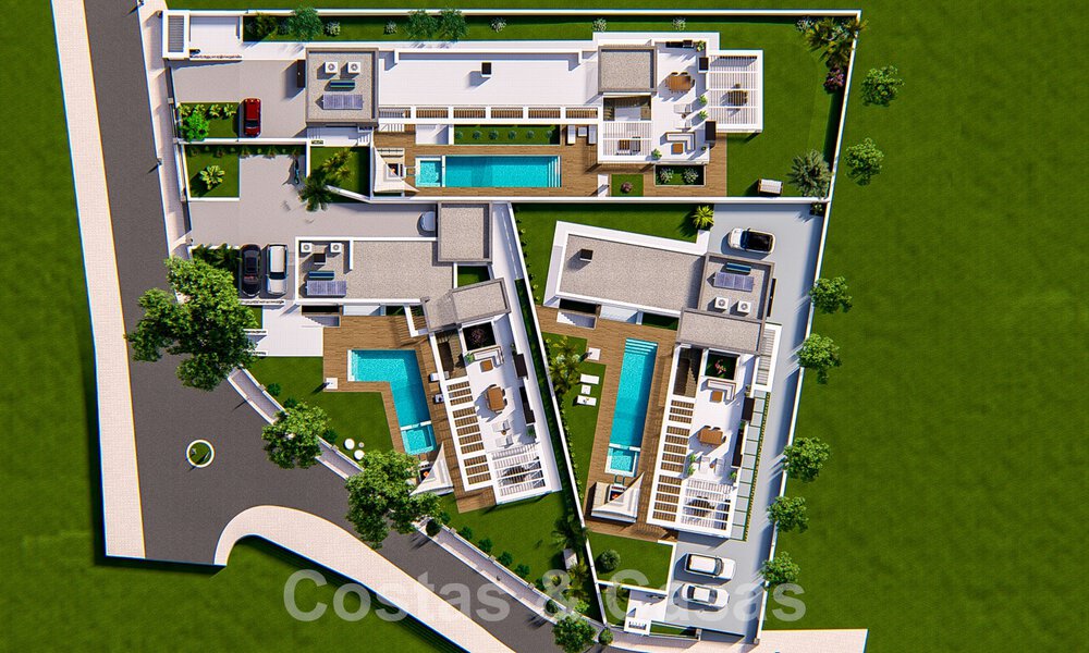 3 Nieuwe designervilla’s te koop op een steenworp van de golfbaan in een luxueus resort in Mijas, Costa del Sol 53548