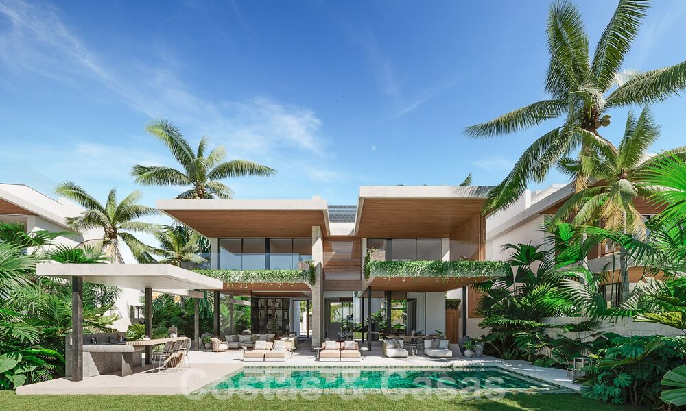 Nieuw project! Ultramoderne luxevilla´s te koop met een Balinees exterieurdesign, op frontlinie strand nabij San Pedro, Marbella 53401