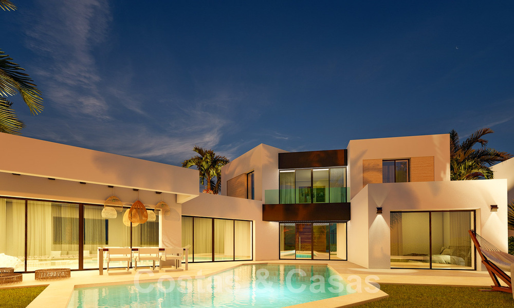 Nieuwe, moderne luxevilla’s te koop op eerstelijnsgolf met zeezicht dichtbij alle voorzieningen in Estepona stad 55728