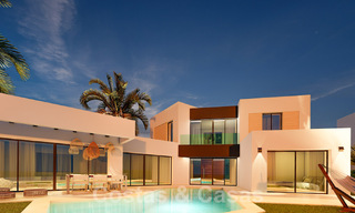 Nieuwe, moderne luxevilla’s te koop op eerstelijnsgolf met zeezicht dichtbij alle voorzieningen in Estepona stad 55729 