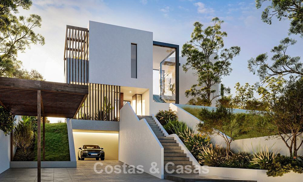 Modieuze villa op plan te koop met panoramisch uitzicht op zee in Mijas, Costa del Sol 56265