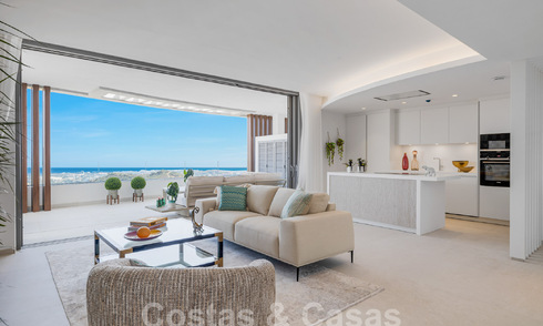 Gesofisticeerd nieuwbouwappartement te koop met fenomenaal uitzicht op zee, golf en berglandschap in Marbella - Benahavis 58365