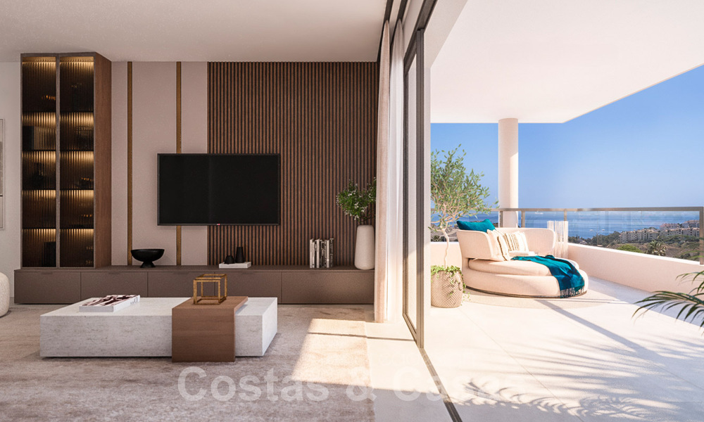 Moderne frontlinie golf appartementen met zeezicht te koop in Mijas - Costa del Sol 59481