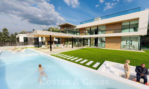 Nieuw project met luxueuze villa te koop, in een afgesloten en beveiligde woonwijk op wandelafstand van voorzieningen in Nueva Andalucia, Marbella 60850