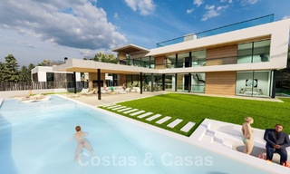 Nieuw project met luxueuze villa te koop, in een afgesloten en beveiligde woonwijk op wandelafstand van voorzieningen in Nueva Andalucia, Marbella 60850 