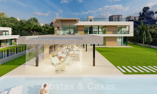 Nieuw project met luxueuze villa te koop, in een afgesloten en beveiligde woonwijk op wandelafstand van voorzieningen in Nueva Andalucia, Marbella 60857 
