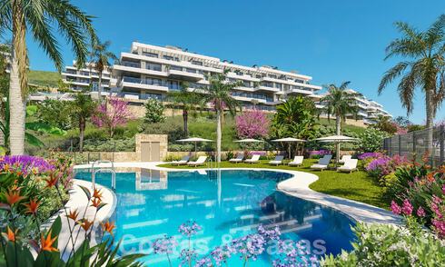 Moderne nieuwbouwappartementen te koop met zeezicht en op een steenworp v/d golfbaan in Mijas, Costa del Sol 62576