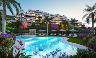 Moderne nieuwbouwappartementen te koop met zeezicht en op een steenworp v/d golfbaan in Mijas, Costa del Sol 62577 
