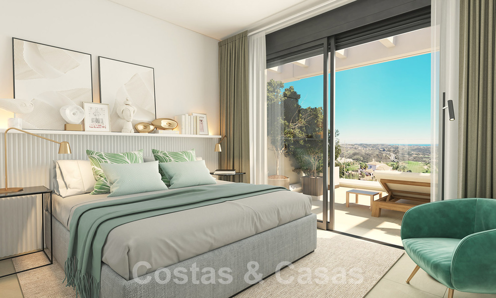 Moderne nieuwbouwappartementen te koop met zeezicht en op een steenworp v/d golfbaan in Mijas, Costa del Sol 62591