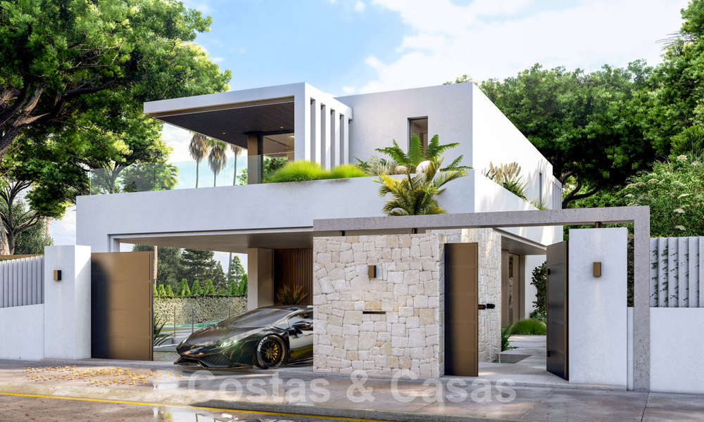 Superieure luxevilla in aanbouw te koop, eerstelijns golf positie in een geprivilegieerde zone van Oost Marbella 62976