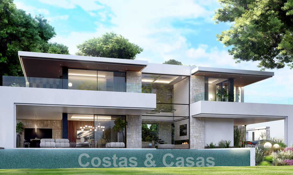 Superieure luxevilla in aanbouw te koop, eerstelijns golf positie in een geprivilegieerde zone van Oost Marbella 62981