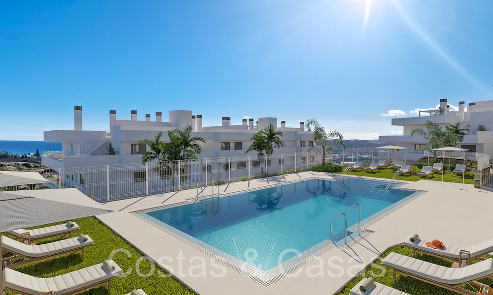 Nieuwe, eigentijdse appartementen met panoramisch zeezicht te koop in een gated wooncomplex nabij Estepona centrum 63798
