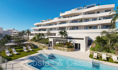 Nieuwe, eigentijdse appartementen met panoramisch zeezicht te koop in een gated wooncomplex nabij Estepona centrum 63799