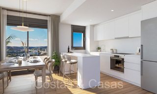Nieuwe, eigentijdse appartementen met panoramisch zeezicht te koop in een gated wooncomplex nabij Estepona centrum 63805 