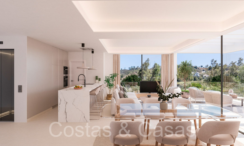 LAATSTE WONING! Nieuw project met moderne luxewoningen te koop grenzend aan de golfbaan in Mijas, Costa del Sol 64615