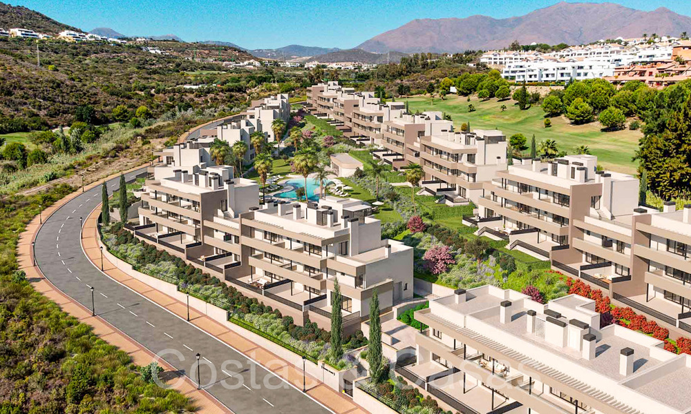 Nieuwbouwappartementen met avant-gardist ontwerp te koop, frontlijn golf in Casares, Costa del Sol 65351