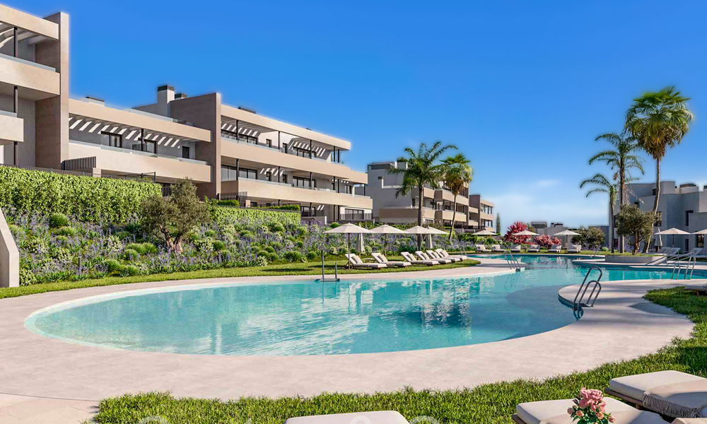 Nieuwbouwappartementen met avant-gardist ontwerp te koop, frontlijn golf in Casares, Costa del Sol 65355