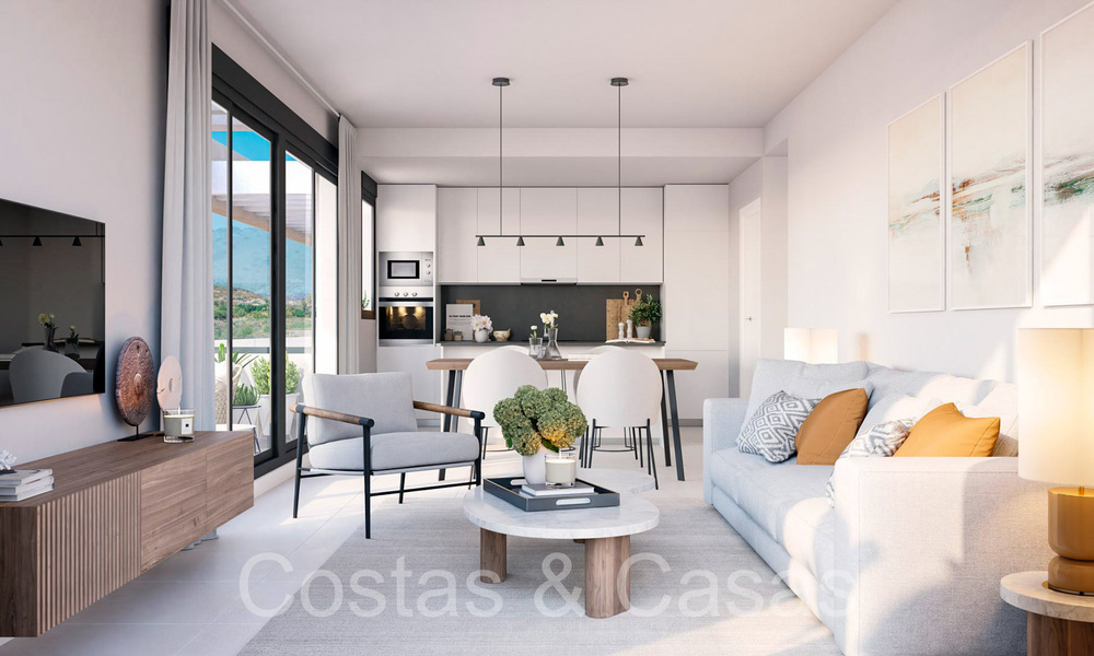 Nieuwbouwappartementen met avant-gardist ontwerp te koop, frontlijn golf in Casares, Costa del Sol 65359